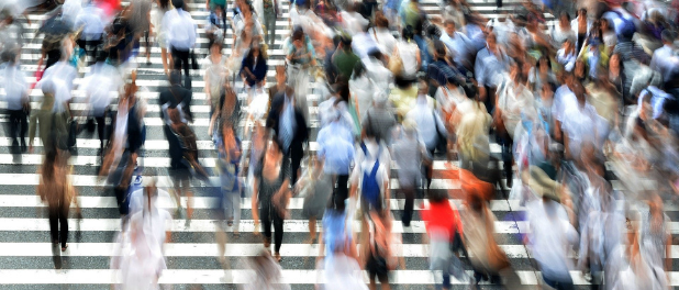 Busy crosswalk